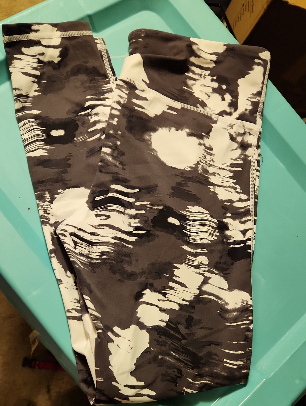Black & White Abstract Print Leggings. Mono B.  Xl 1x 2x 3x Plus NEW!